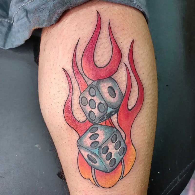 burning-dice-tattoo-2