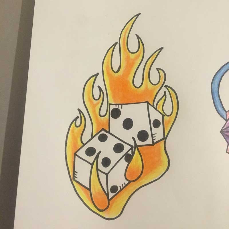 burning-dice-tattoo-3