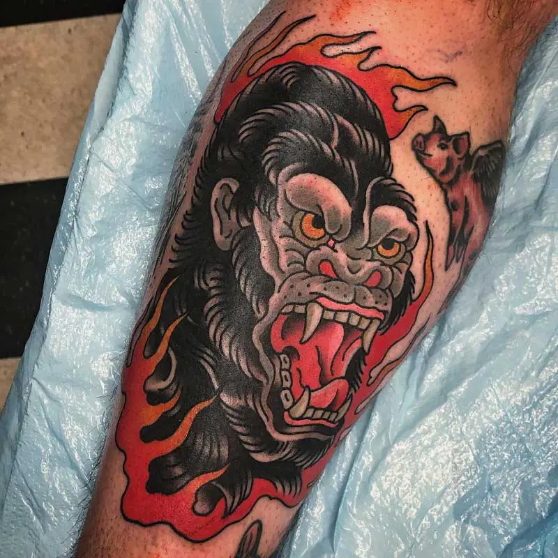 burning-gorilla-tattoo-1