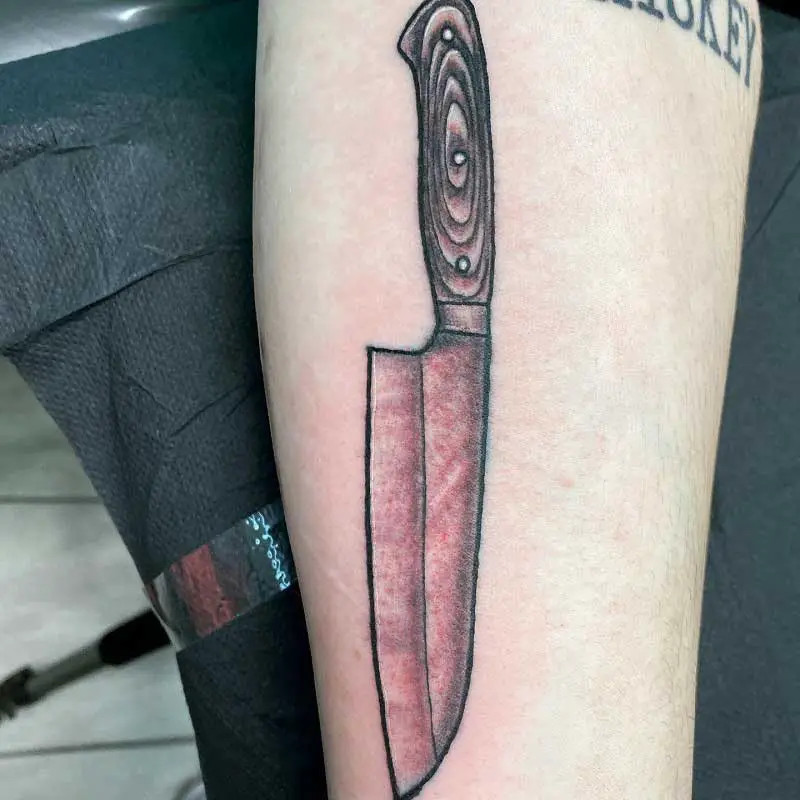 Chef Knife Tattoo For Arm