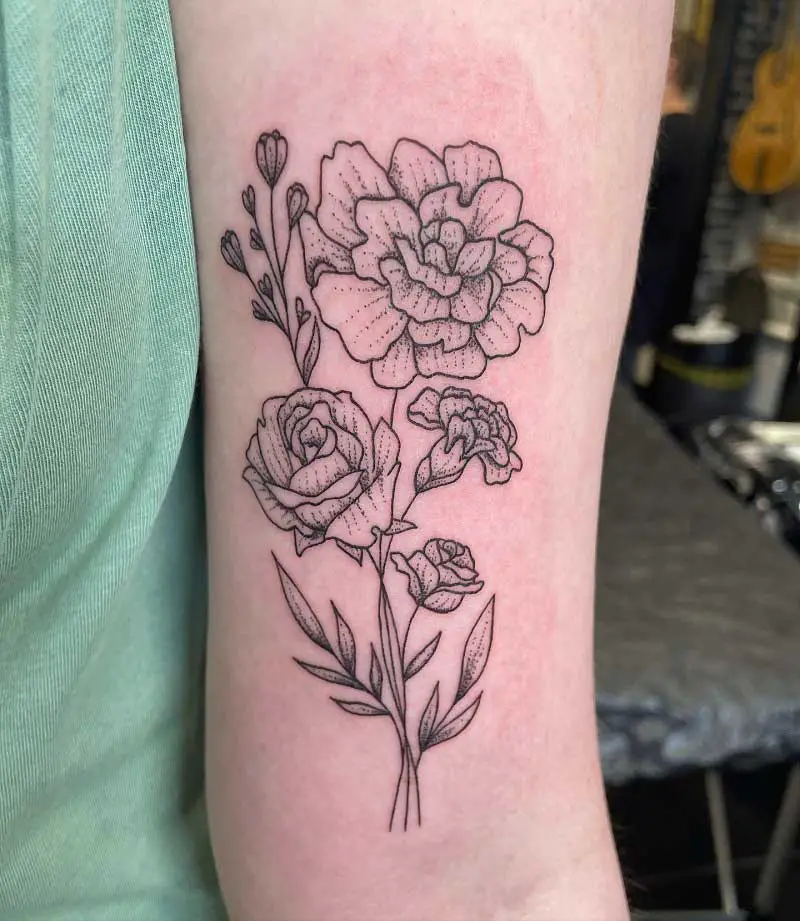 carnation-bouquet-tattoo-1