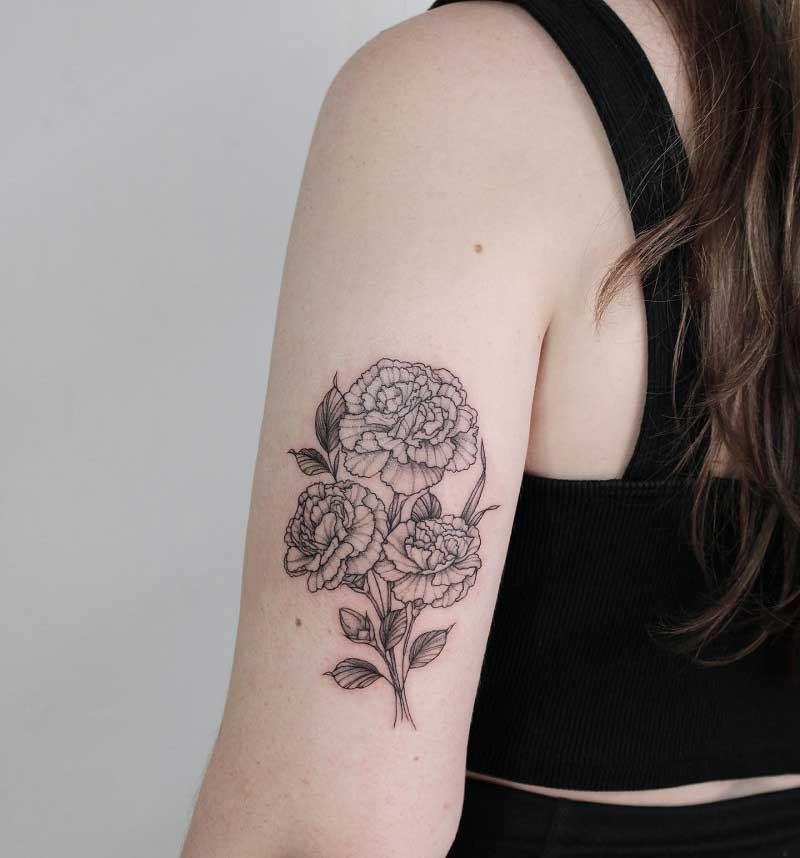 carnation-bouquet-tattoo-2