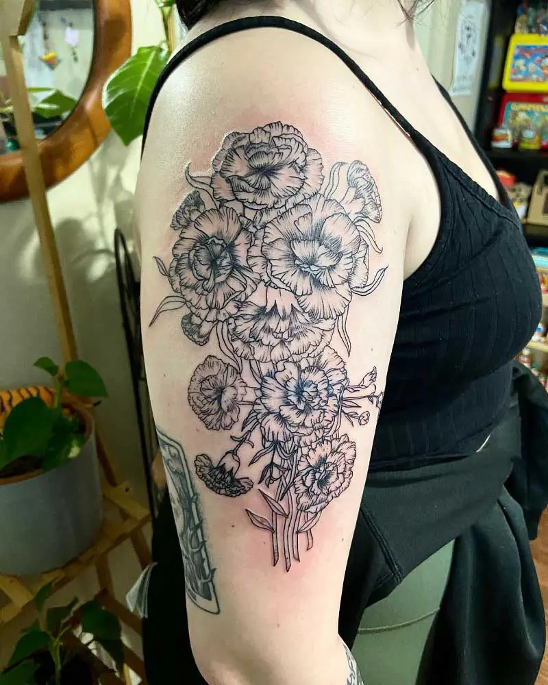 carnation-bouquet-tattoo-3