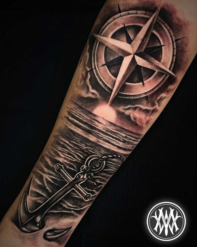 compass-beach-tattoo-1