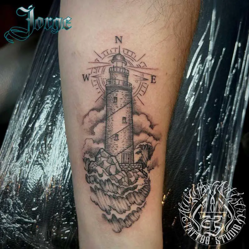 compass-lighthouse-tattoo-1
