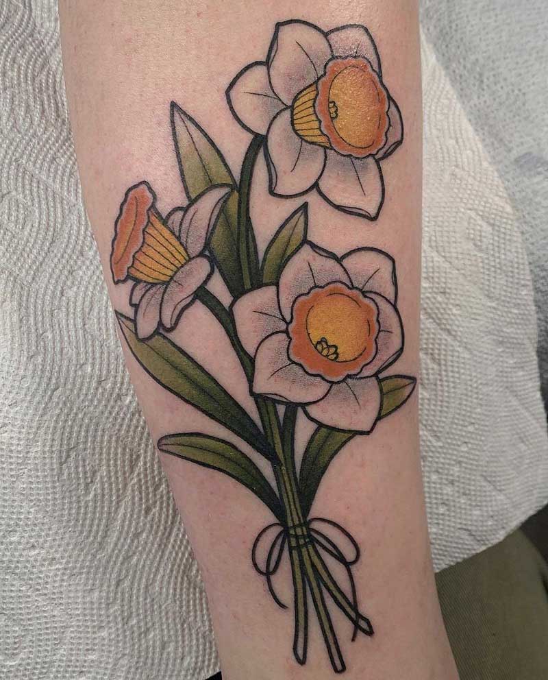 daffodil-bouquet-tattoo-1