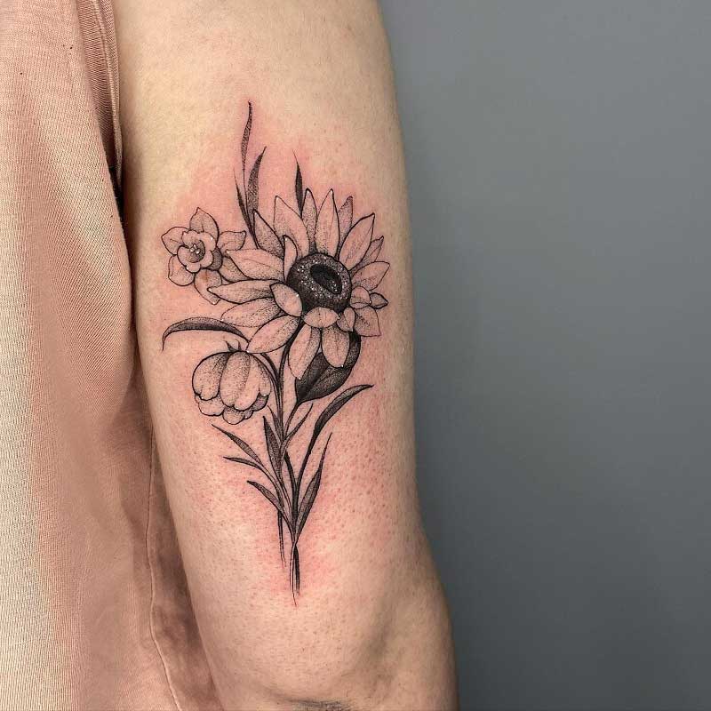 daffodil-bouquet-tattoo-2