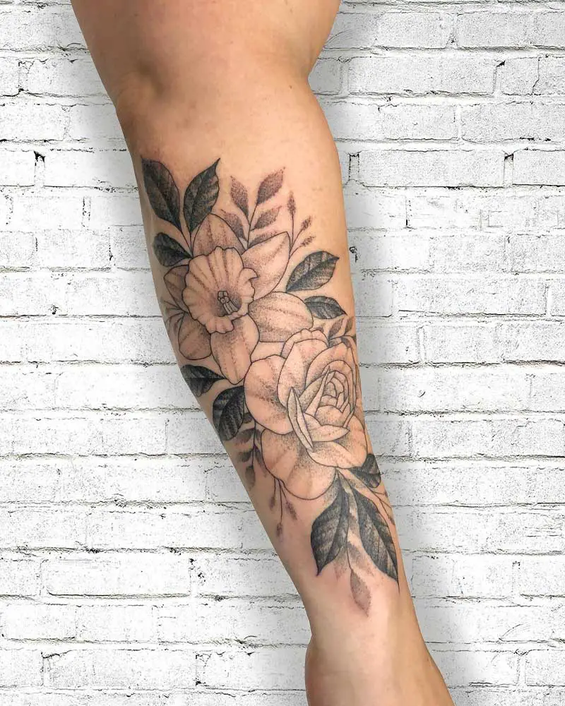 daffodil-rose-tattoo-1