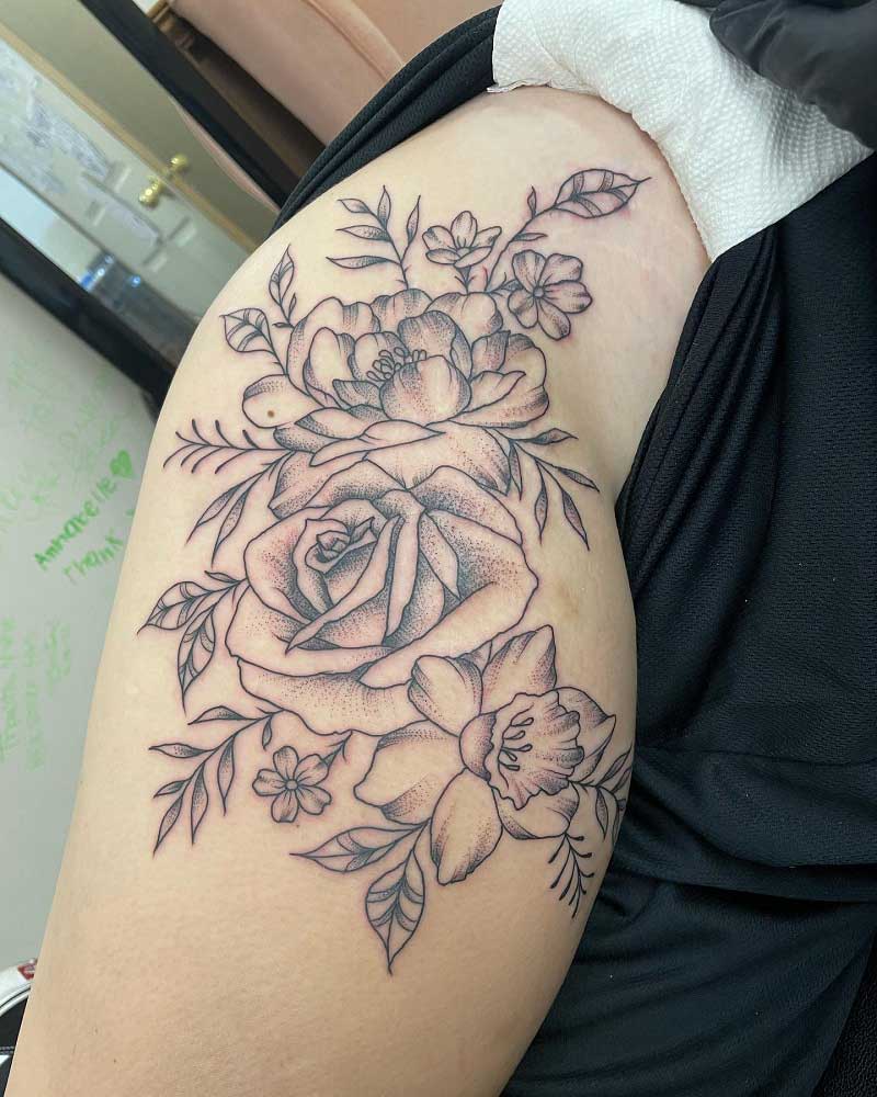 daffodil-rose-tattoo-2