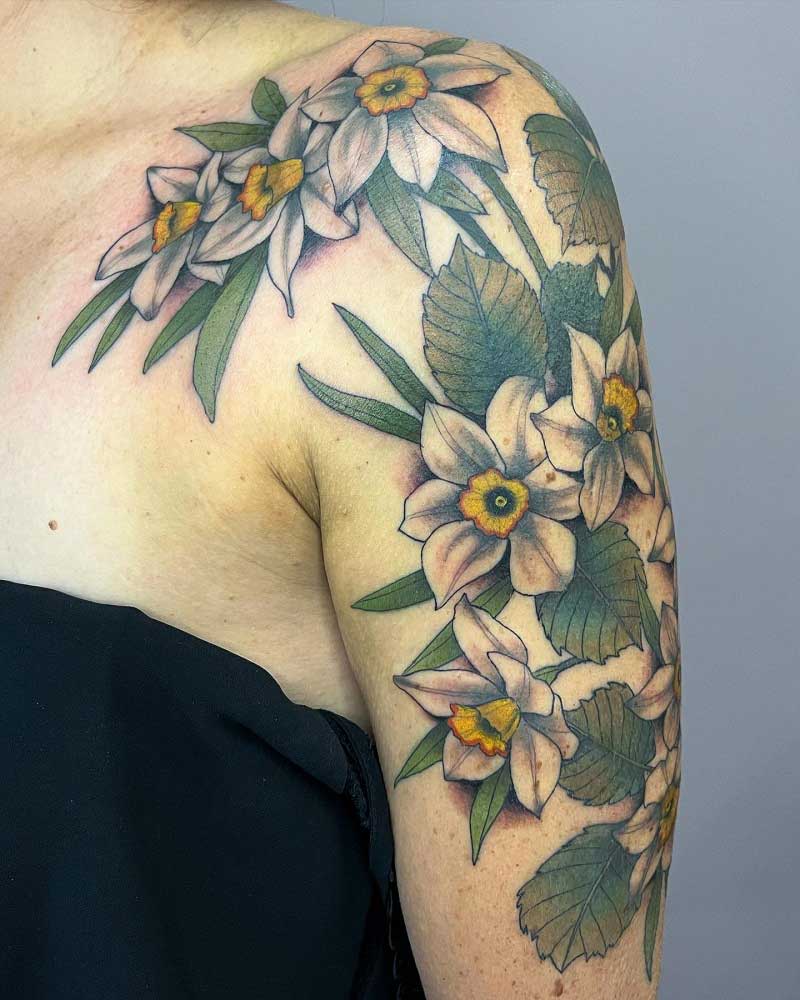 daffodil-sleeve-tattoos-1