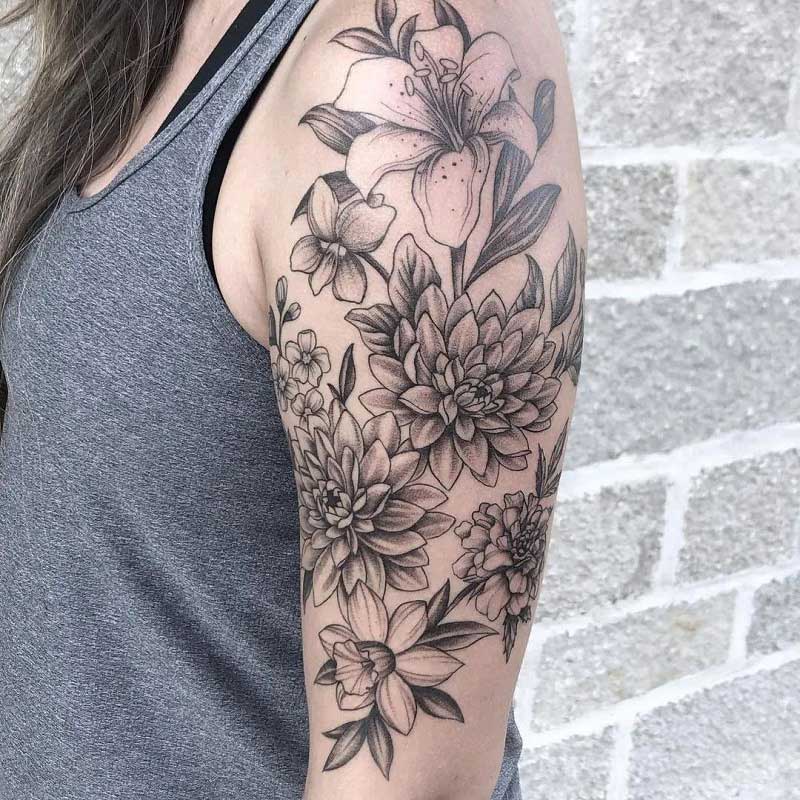 daffodil-sleeve-tattoos-3