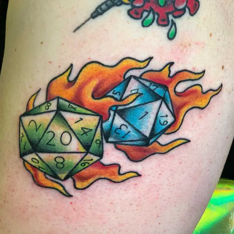 flaming-dice-tattoo-1