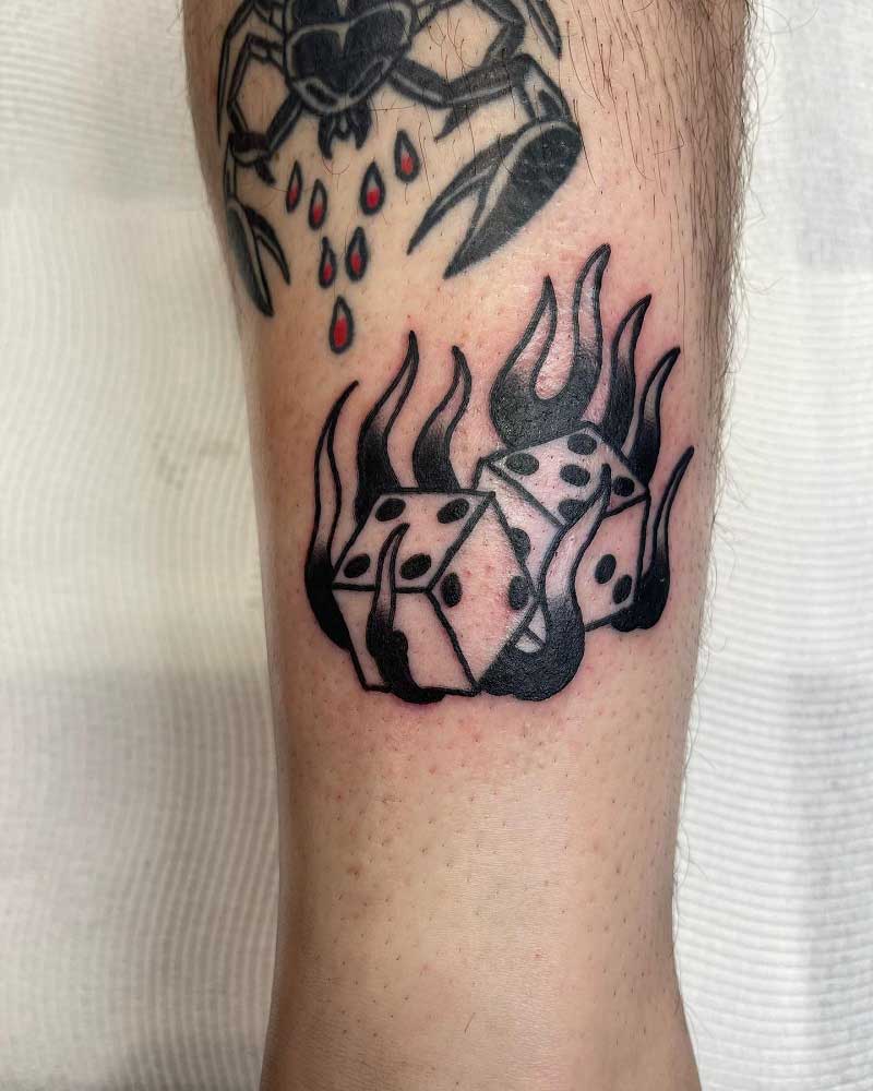 flaming-dice-tattoo-2