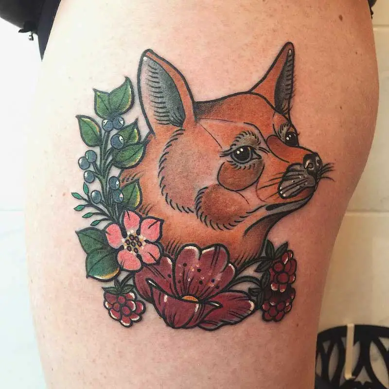 floral-fox-tattoo-3