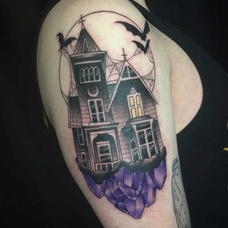 ghost-house-tattoo-1
