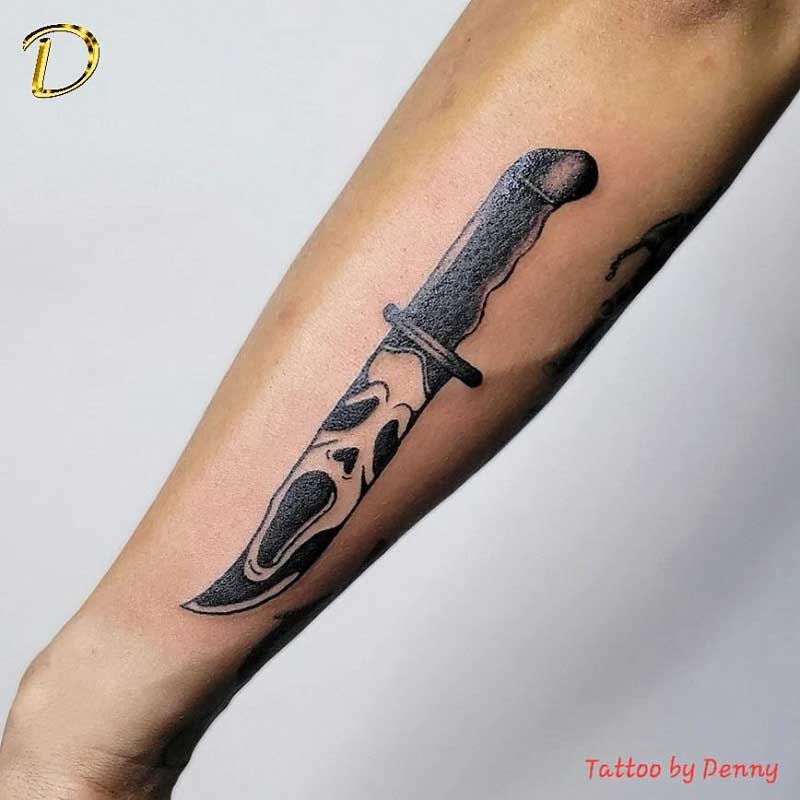 Discover 59+ ghostface knife tattoo - in.cdgdbentre