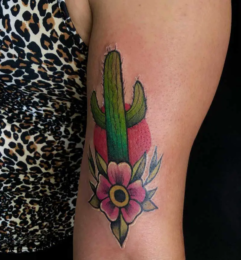 cactus flower tattoo designs