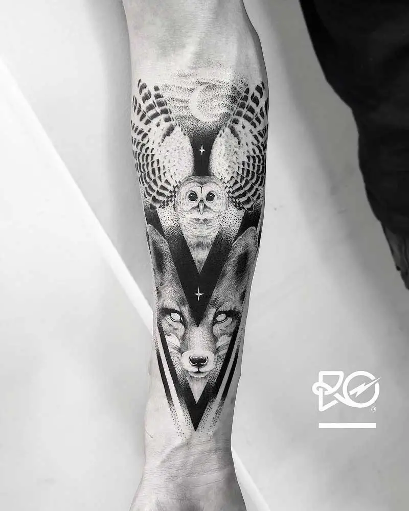 owl-fox-tattoo-1