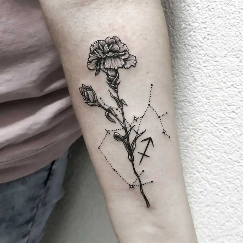 sagittarius-carnation-tattoo-2