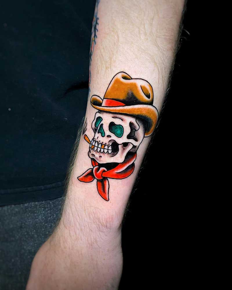 Buy Cowboy Skull Traditional Tattoo Art Poster Online in India  Etsy