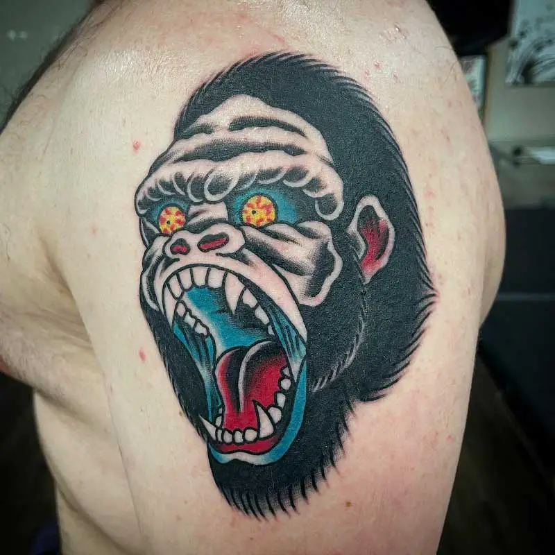 Traditional Gorilla Head flash tattooflash americantraditional ame   TikTok