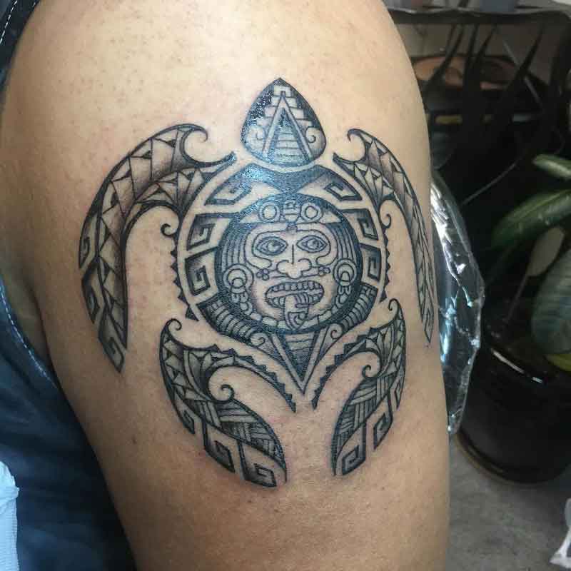 Aztec Turtle Tattoo 3