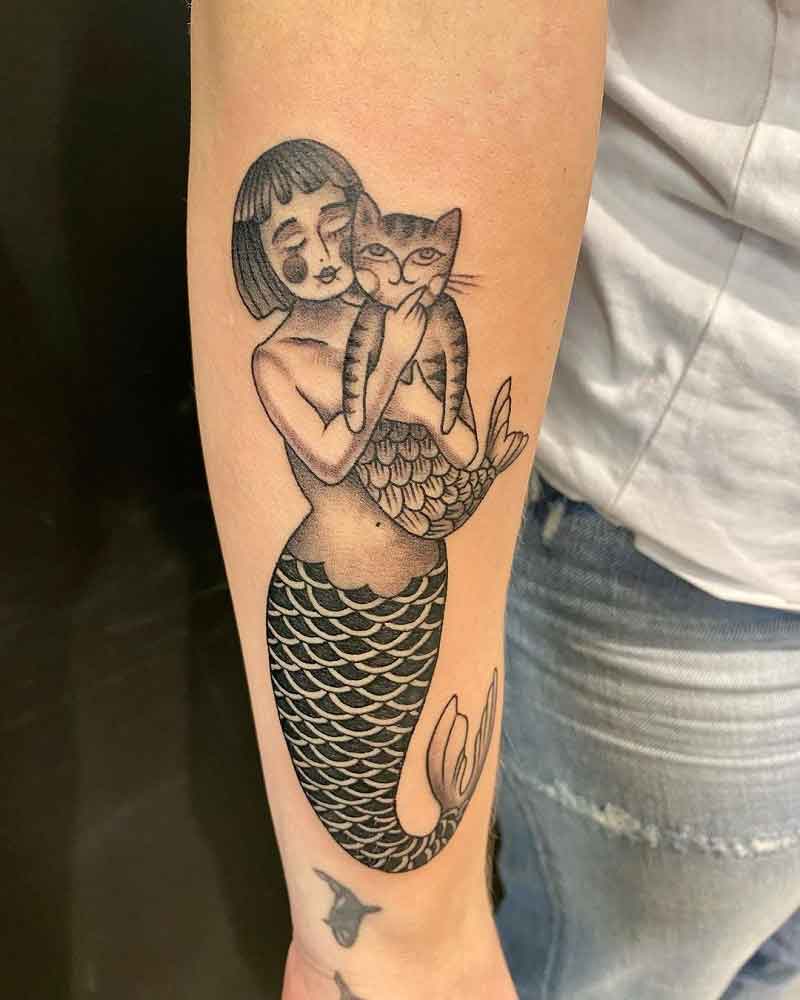 Cat Mermaid Tattoo 1