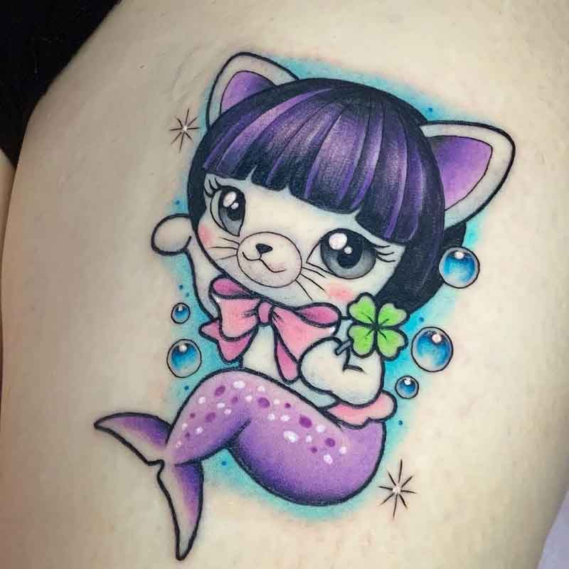 Cat Mermaid Tattoo 3