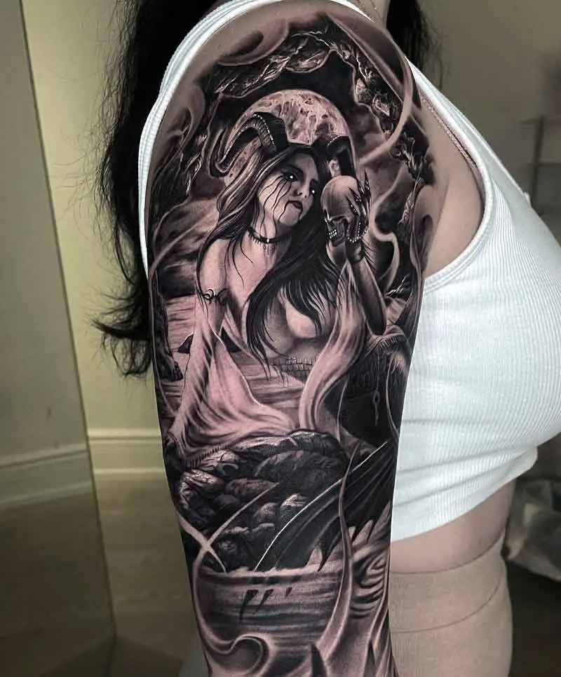 Dark Mermaid Tattoo 1