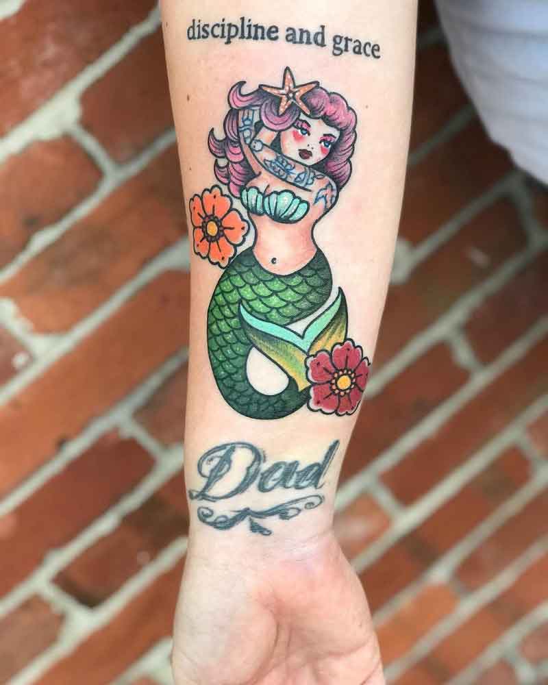 Electric Mermaid Tattoo 1