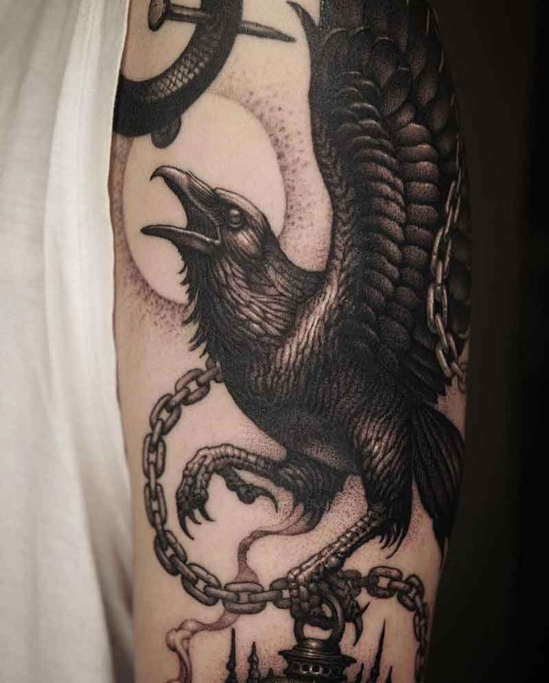 Flying Raven Tattoo 3