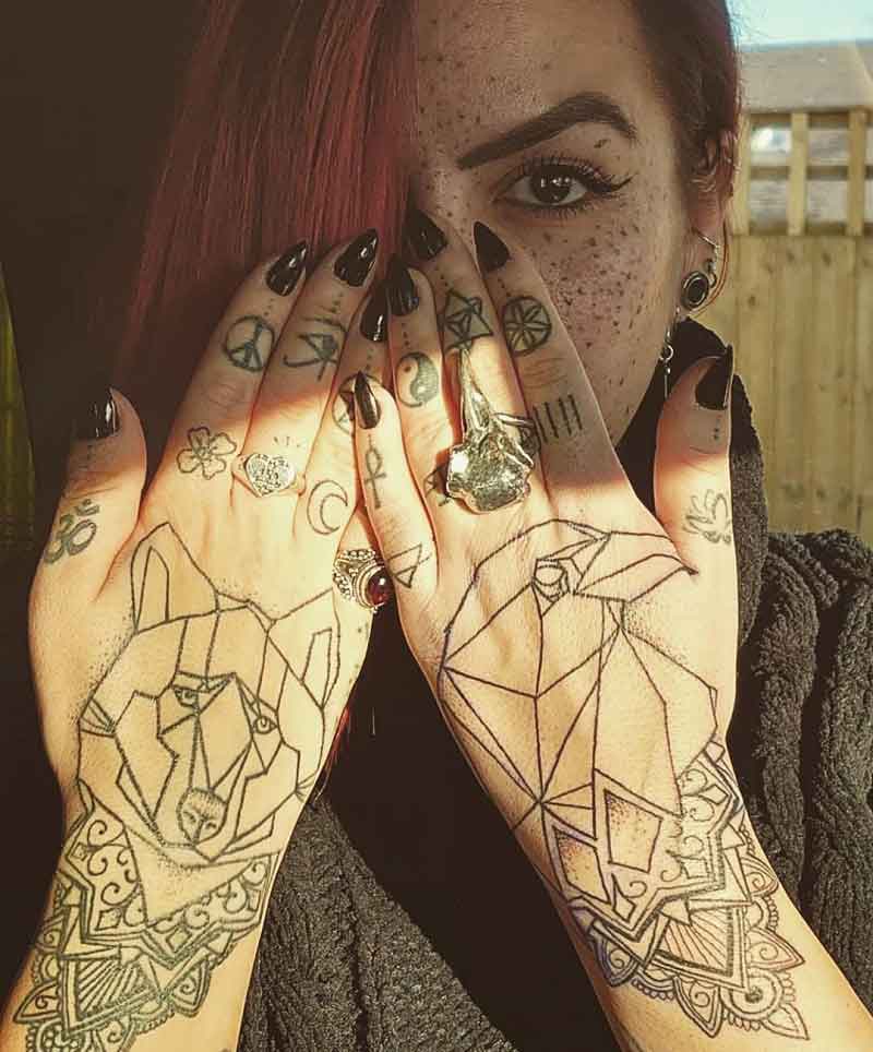 Geometric Raven Tattoo 2