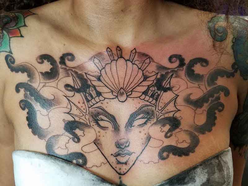 Mermaid Face Tattoo 3