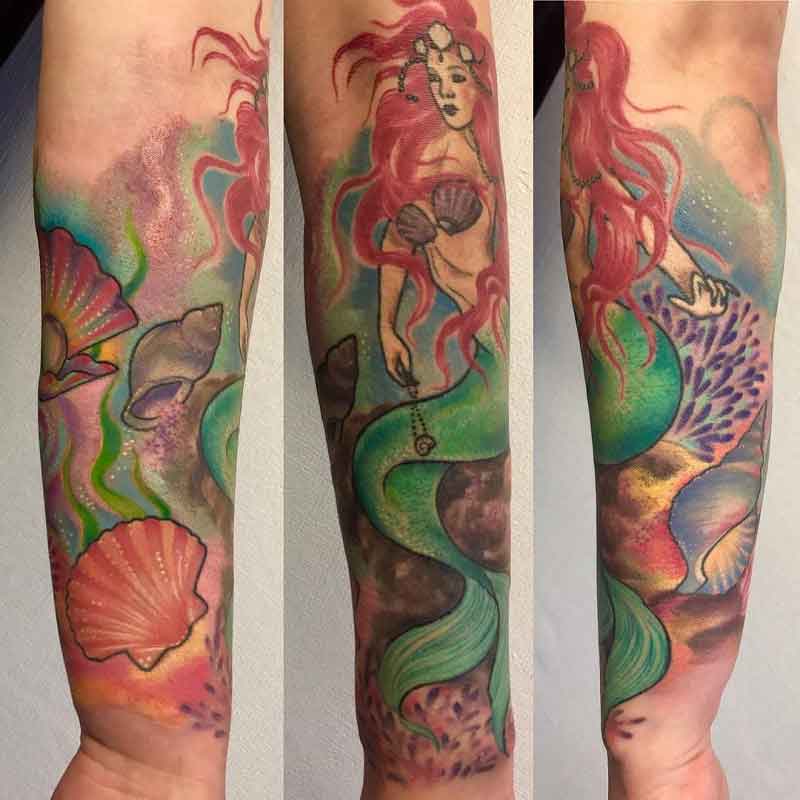 Mermaid Sleeve Tattoo 1