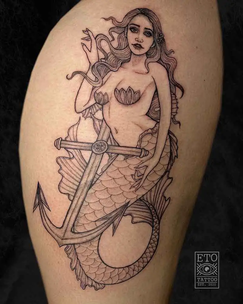 Mermaid Thigh Tattoo 2