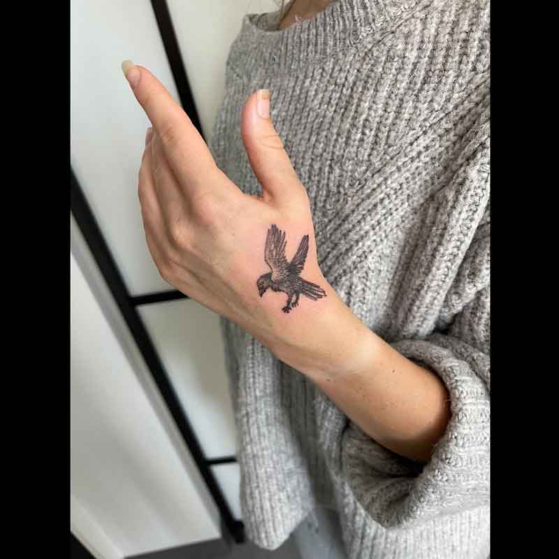 Minimalist Small Raven Tattoo 1