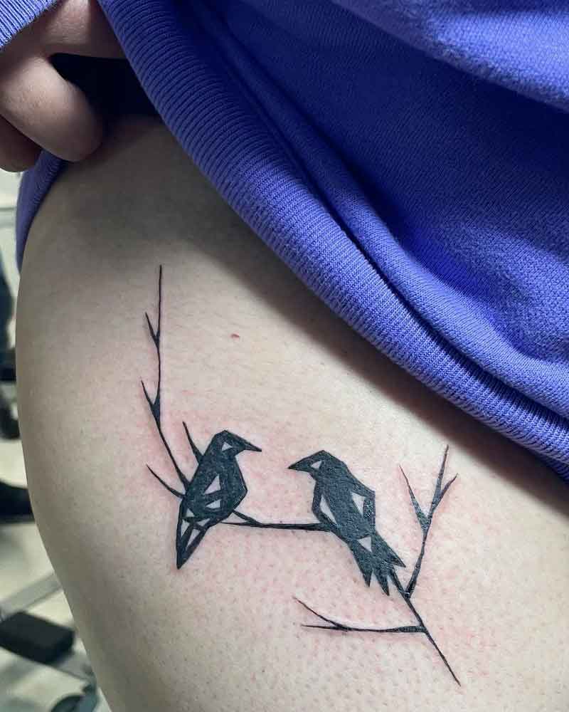 Minimalist Small Raven Tattoo 3