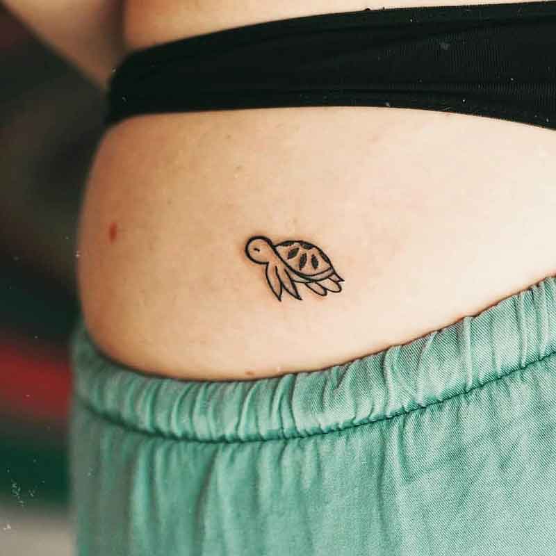 Minimalist Turtle Tattoo 1