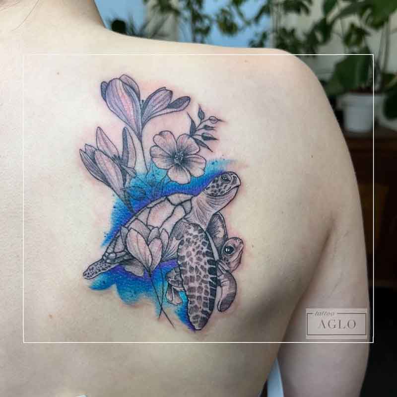 Mother Daughter Sea Turtle Tattoos 1