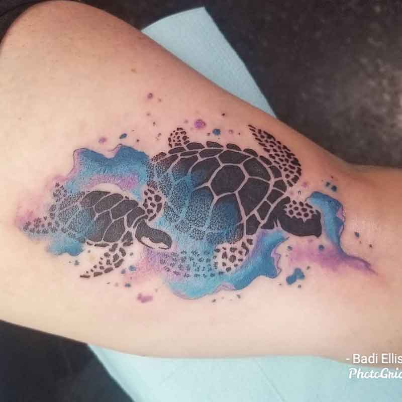 Mother Daughter Sea Turtle Tattoos 3
