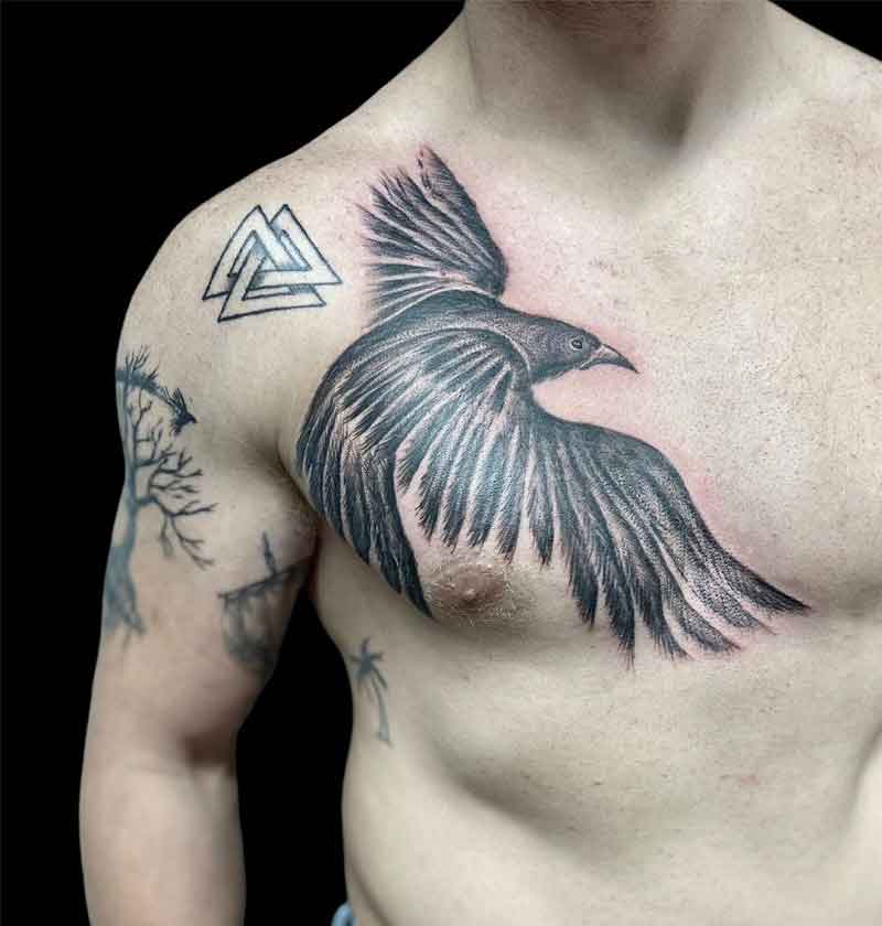 Raven Chest Tattoo 3