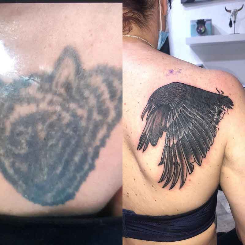 Raven Cover Up Tattoo 3