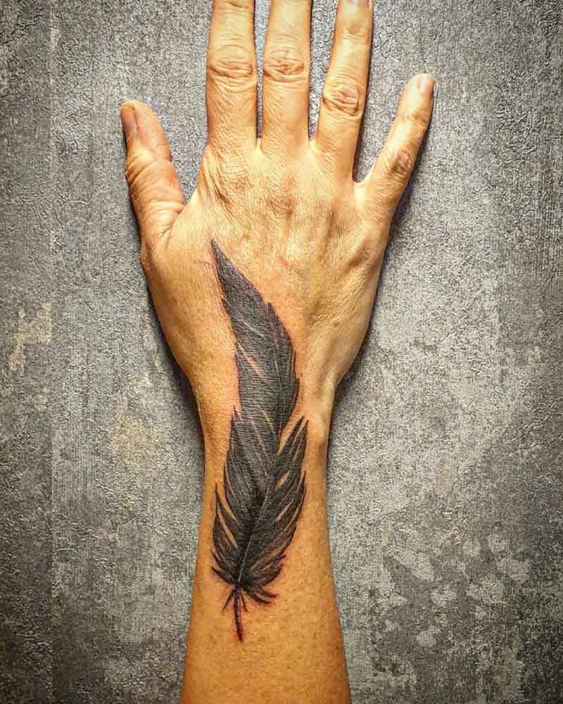 Raven Feather Tattoo 1