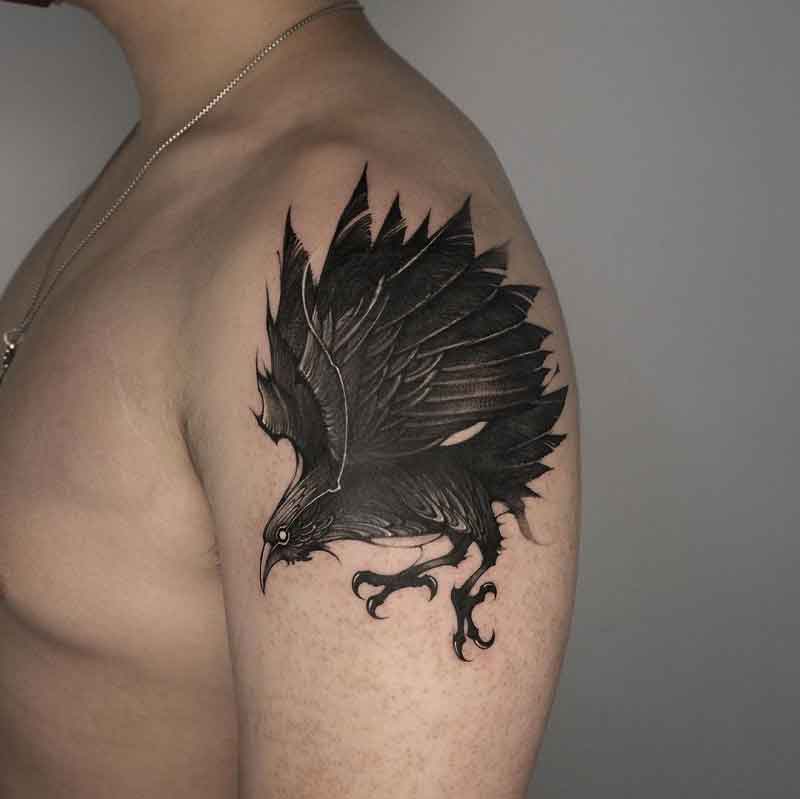 Raven Shoulder Tattoo 1