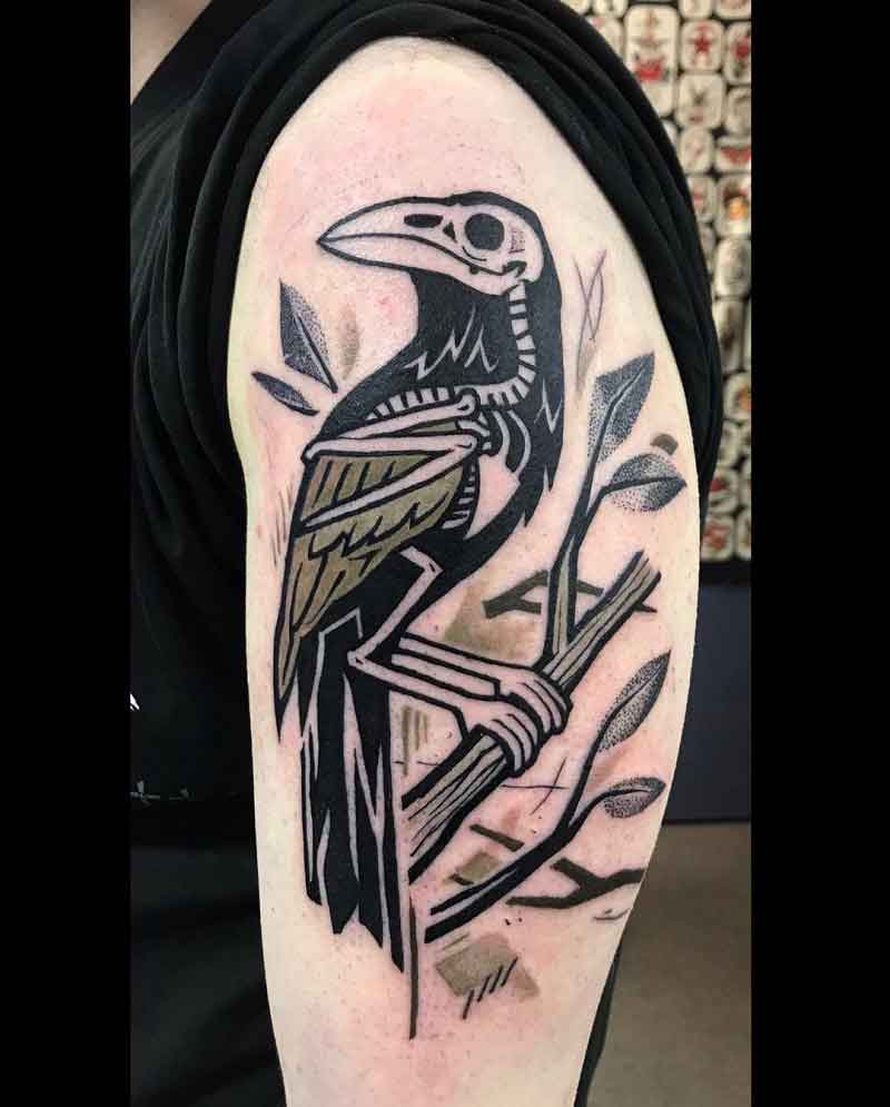 Raven Skeleton Tattoo 1