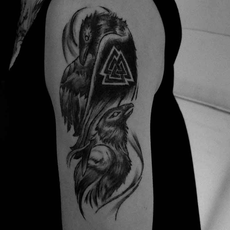 Raven Valknut Tattoo 2