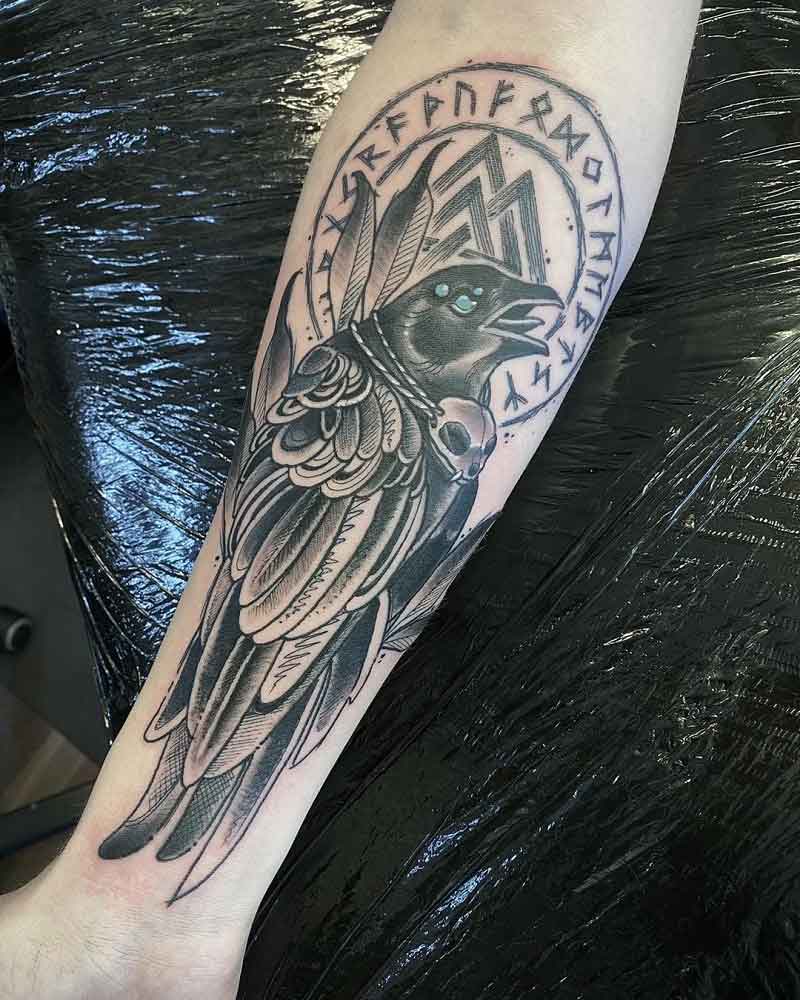 Raven Valknut Tattoo 3