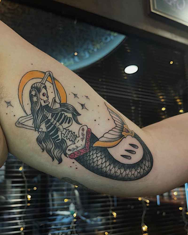 Skeleton Mermaid Tattoo 2