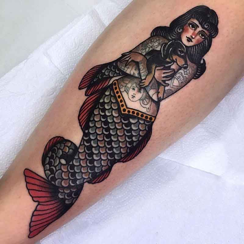 Traditional Mermaid Tattoo 2