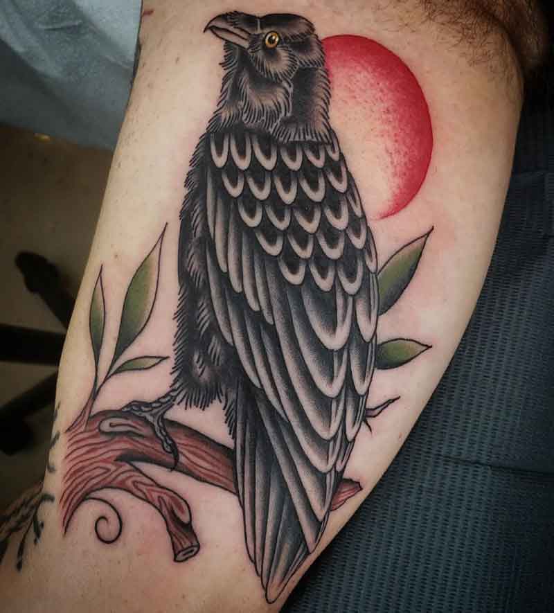 Traditional Raven Tattoo 1